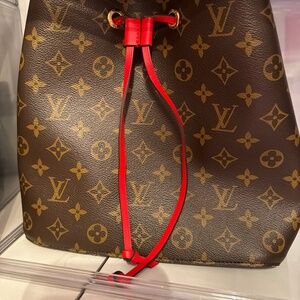 Louis Vuitton Brown and Red Monogram Shoulder Bag